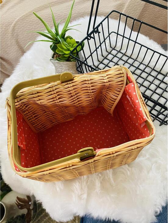 Other - Black Metal Wire Storage Handle Basket and Brown Basket Set